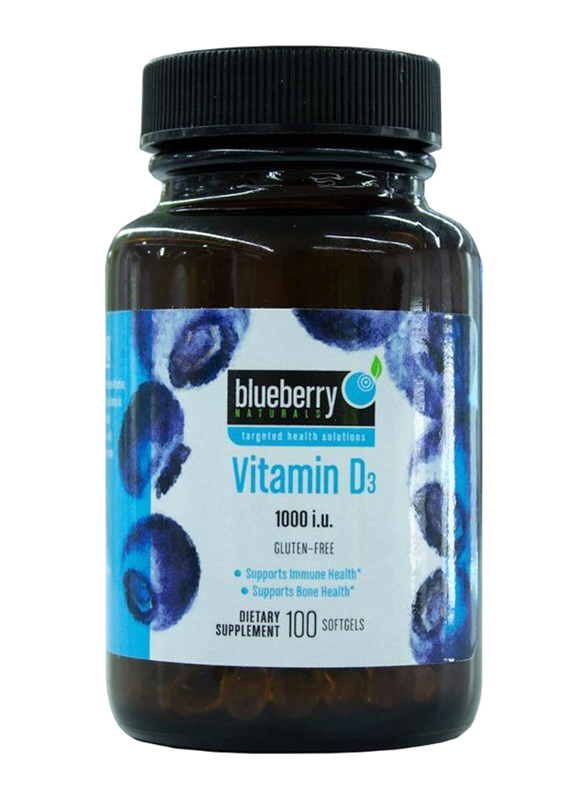 Blueberry Naturals Vitamin D3 Dietary Supplement, 1000IU, B0197, 100 Softgels
Blueberry Naturals Vitamin D3 Dietary Supplement, 1000IU, B0197, 100 Softgels