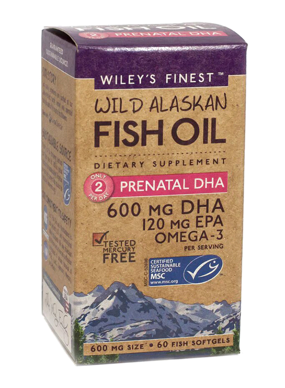 Wileys Finest Fish Oil Prenatal EPA + DHA Omega-3 Dietary Supplement, 600mg, 60 Softgels
Wileys Finest Fish Oil Prenatal EPA + DHA Omega-3 Dietary Supplement, 600mg, 60 Softgels