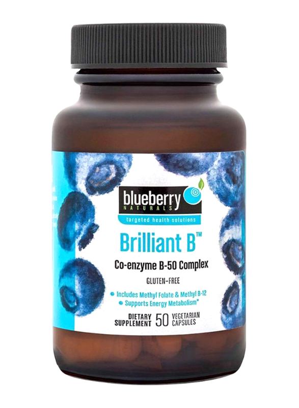 Blueberry Naturals Brilliant B Dietary Supplement, B0111, 50 Vegetarian Capsules
Blueberry Naturals Brilliant B Dietary Supplement, B0111, 50 Vegetarian Capsules