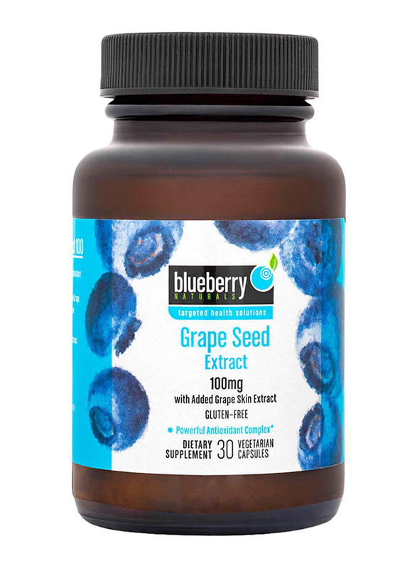 Blueberry Naturals Grape Seed Extract Dietary Supplement, 100mg, B0159, 30 Vegetarian Capsules
Blueberry Naturals Grape Seed Extract Dietary Supplement, 100mg, B0159, 30 Vegetarian Capsules