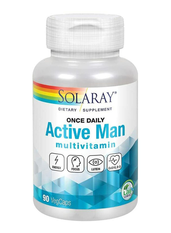 Solaray Once Daily Active Man Multivitamin Dietary Supplement, 90 Vegetable Capsules
Solaray Once Daily Active Man Multivitamin Dietary Supplement, 90 Vegetable Capsules