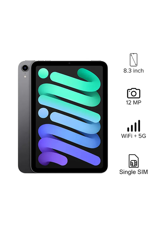 Apple iPad Mini (2021) 6th Gen 256GB Space Grey, 8.3-inch Tablet, with FaceTime, 4GB RAM, 5G, Single Sim, International Version
Apple iPad Mini (2021) 6th Gen 256GB Space Grey, 8.3-inch Tablet, with FaceTime, 4GB RAM, 5G, Single Sim, International Version