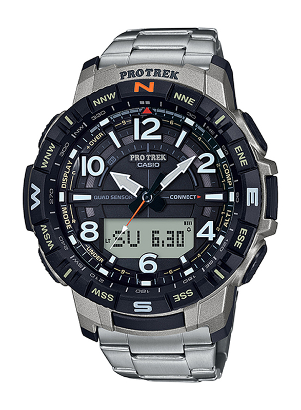 Casio Protrek Analog + Digital Watch for Men with Stainless Steel Band, Water Resistant, PRT-B50T-7, Grey-Black
Casio Protrek Analog + Digital Watch for Men with Stainless Steel Band, Water Resistant, PRT-B50T-7, Grey-Black