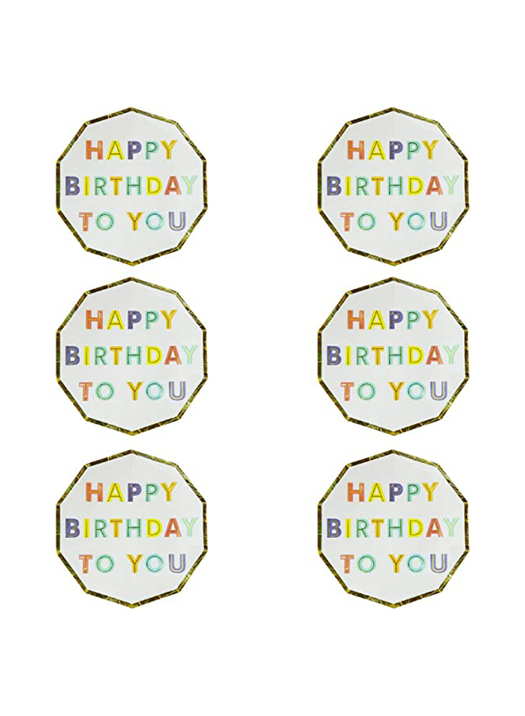 Party Fun 7-Inch 6-Piece "Happy Birthday to You" Printed Disposable Paper Round Plate Set, Multicolour
Party Fun 7-Inch 6-Piece "Happy Birthday to You" Printed Disposable Paper Round Plate Set, Multicolour