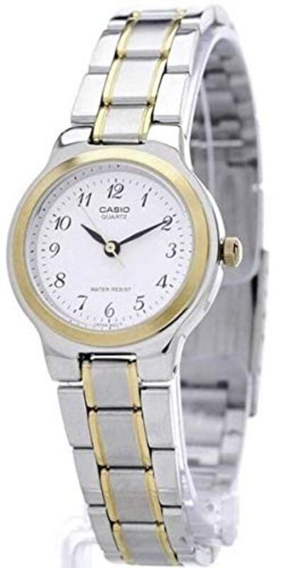 Casio Analog Watch for Women with Stainless Steel Band, Water Resistant, LTP-1131G-7BRDF, White-Gold/Silver
Casio Analog Watch for Women with Stainless Steel Band, Water Resistant, LTP-1131G-7BRDF, White-Gold/Silver