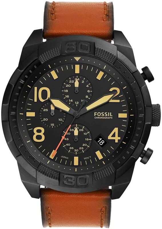 Fossil Bronson Analog Watch for Men with Leather Genuine Band, Water Resistant and Chronograph, FS5714, Black-Brown
Fossil Bronson Analog Watch for Men with Leather Genuine Band, Water Resistant and Chronograph, FS5714, Black-Brown