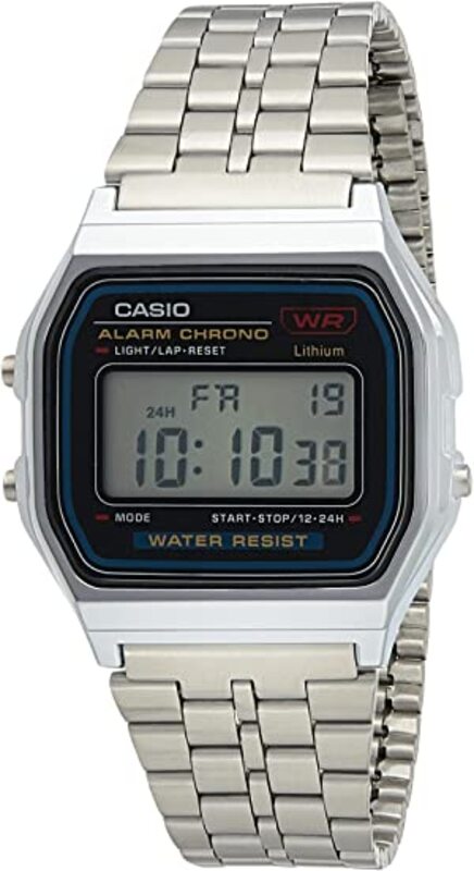 Casio Digital Unisex Watch with Stainless Steel Band, Water Resistant, A-159WA-N1, Grey
Casio Digital Unisex Watch with Stainless Steel Band, Water Resistant, A-159WA-N1, Grey