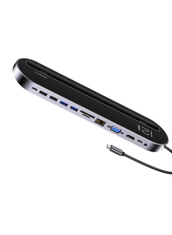 Rock 12 in 1 Multifunctional Docking Station Adapter with Port USB Type C, Black
Rock 12 in 1 Multifunctional Docking Station Adapter with Port USB Type C, Black
