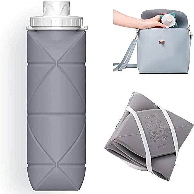 Kastwave 20oz Collapsible Leakproof Valve BPA Free Silicone Foldable Water Bottle, Grey
Kastwave 20oz Collapsible Leakproof Valve BPA Free Silicone Foldable Water Bottle, Grey