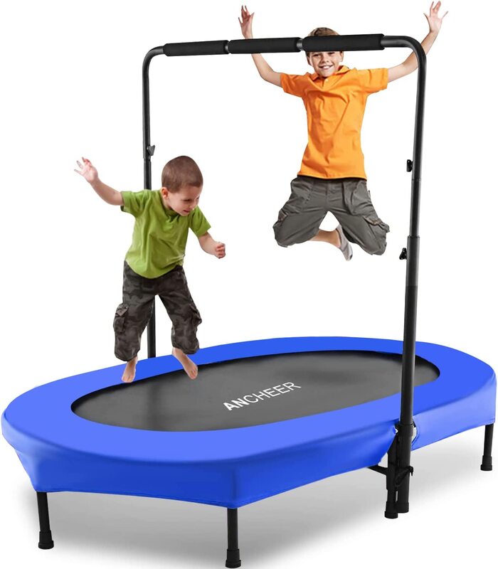 X MaxStrength Fitness Mini Rebounder Trampoline with Adjustable Handle for 2 Children Parent-Child Trampoline, 45 inch, Blue
X MaxStrength Fitness Mini Rebounder Trampoline with Adjustable Handle for 2 Children Parent-Child Trampoline, 45 inch, Blue