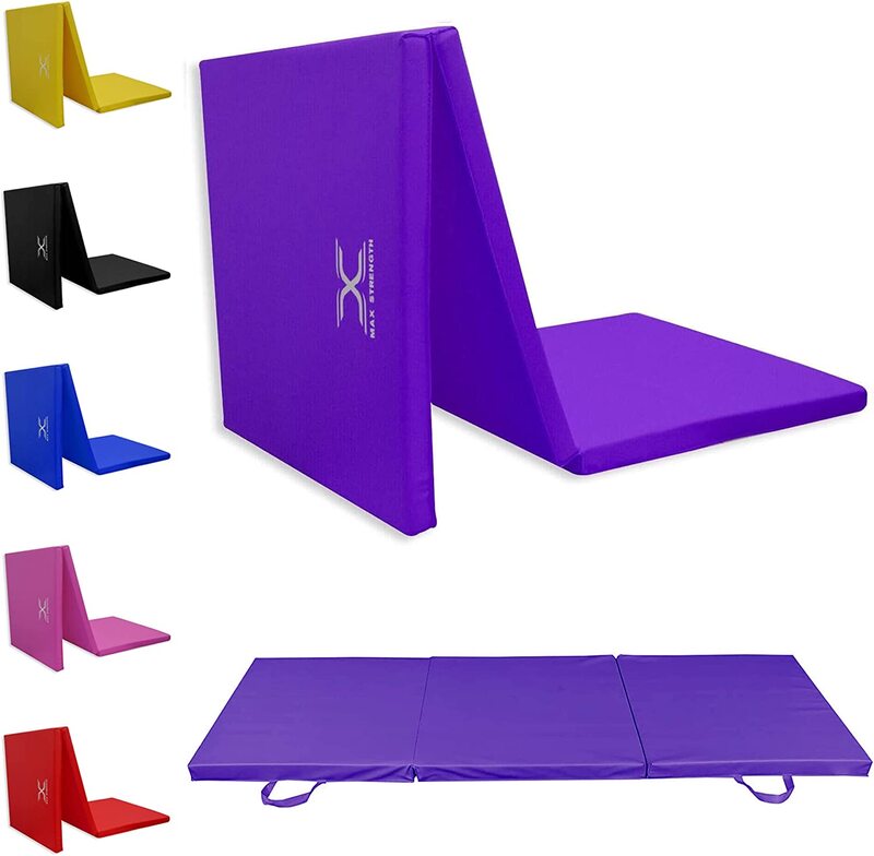 MaxStrength Tri Folding Mat Thick Foam Exercise Gym Fitness Multi Purpose Camping Gymnastics Pilates Physio Mats, 2 x 6 Feet, Purple
MaxStrength Tri Folding Mat Thick Foam Exercise Gym Fitness Multi Purpose Camping Gymnastics Pilates Physio Mats, 2 x 6 Feet, Purple