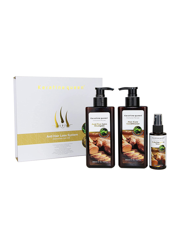 Keratin queen Anti Hair Loss System Magic Effect Ginger Essence Hair Treatment Set for Anti Hair Fall, 3 pieces
Keratin queen Anti Hair Loss System Magic Effect Ginger Essence Hair Treatment Set for Anti Hair Fall, 3 pieces