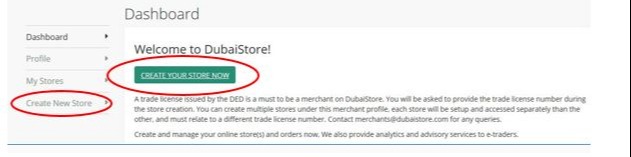 Merchant Store creation - DubaiStore.com