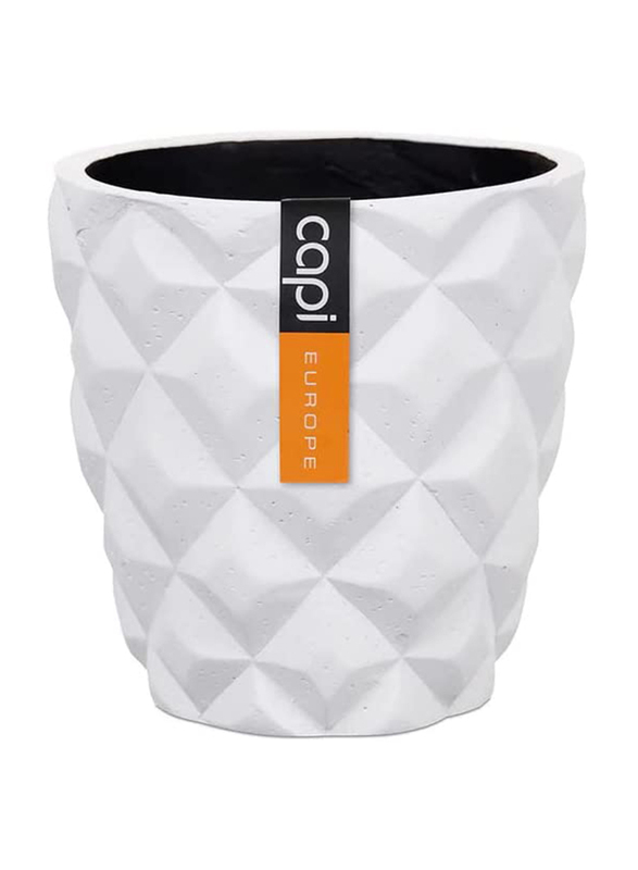 

Capi Lux Heraldry Ceramic Flower Planter Pots, 16x15, White