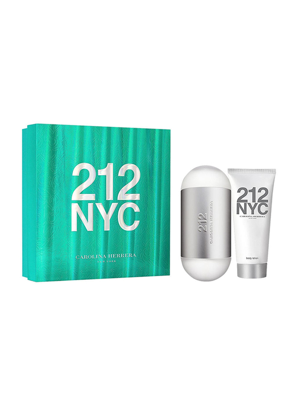 

Carolina Herrera 2-Piece 212 NYC Perfume Set for Women, 100ml EDT Perfume, 100ml Body Moisturizer