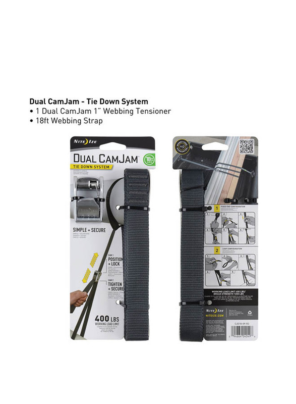 

Nite Ize Dual CamJam Tie Down System, CJD18-09-R3, 18 Feet