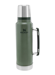Stanley 1 Ltr Classic Legendary Stainless Steel Water Bottle, Hammertone Green