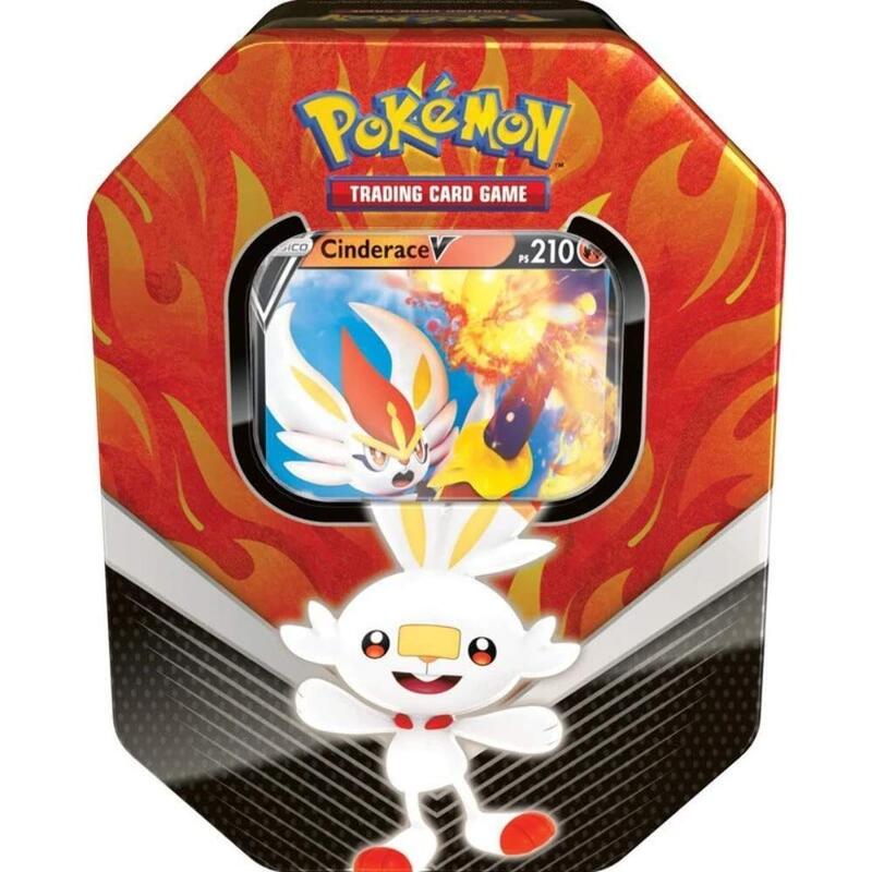 

Pokemon TCG Galar Partner Cinderace V Tin Trading Card Game, Multicolour