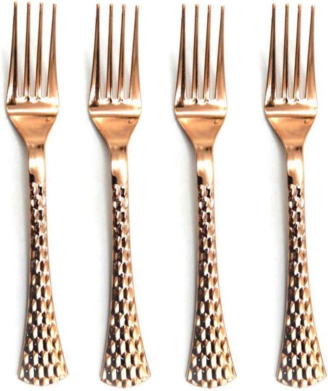 

Generic 10-Piece 19cm Party Fun Plastic Fork Set, Copper