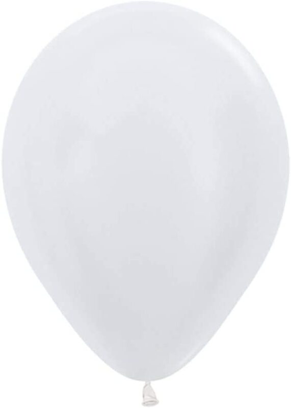 

Amscan New Pearl Satin Round Balloons, 50-Piece, White