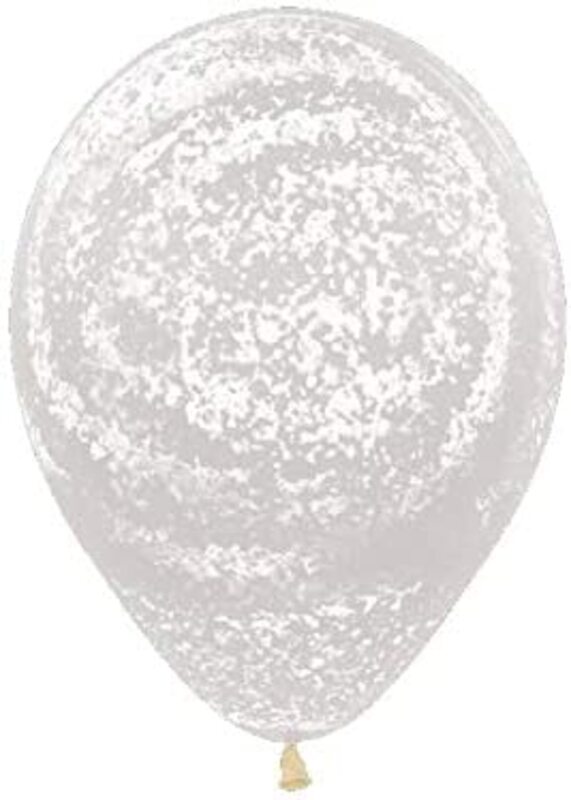 

Sempertex Crystal Clear Graffiti Frosty Round Balloons, 25-Piece, White