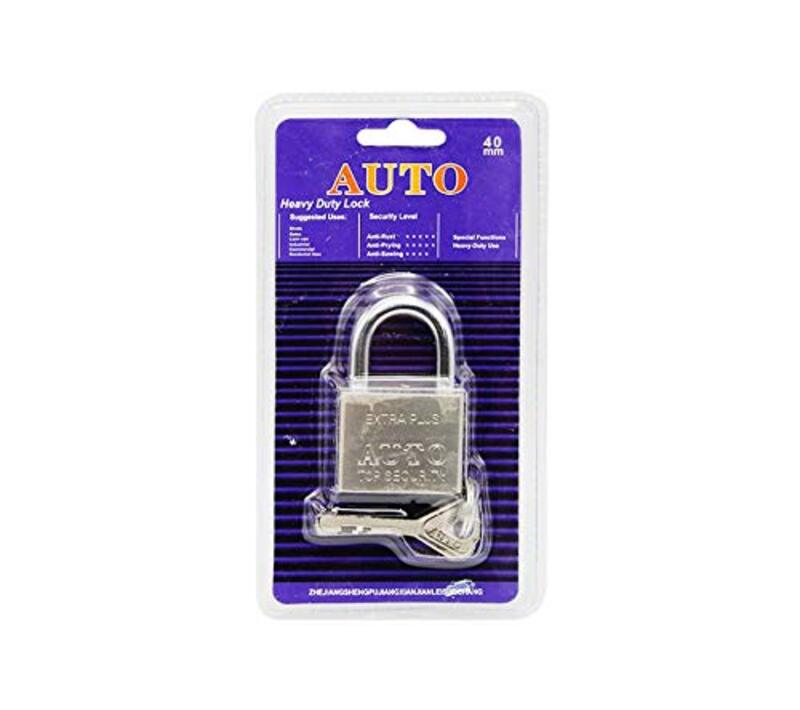 

Auto Heavy Duty Padlock with 2 Keys, 40mm, Silver