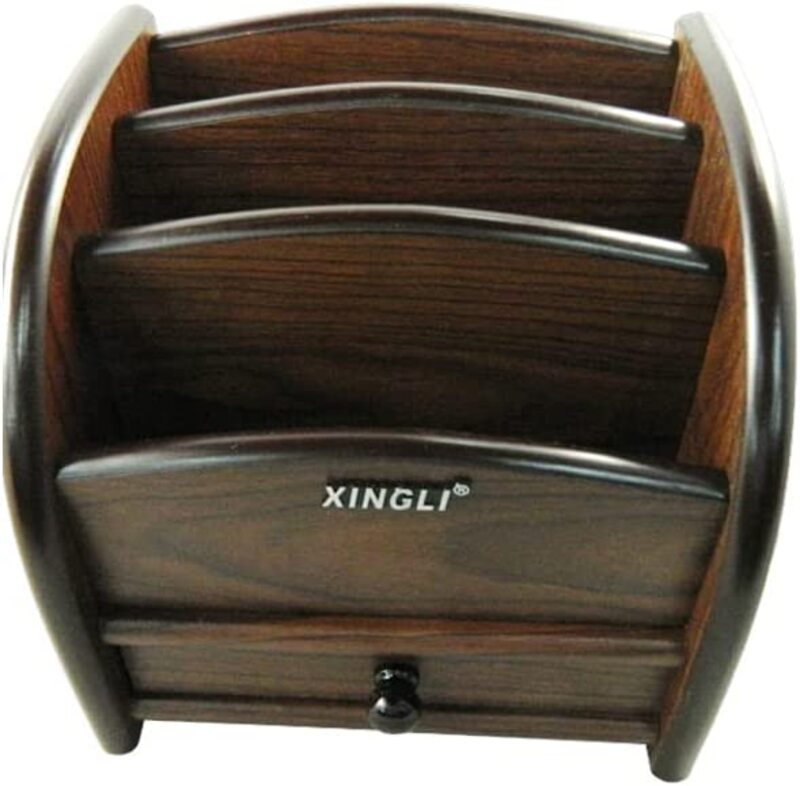 

XINGLI Wooden Office Stationary Holder, Brown