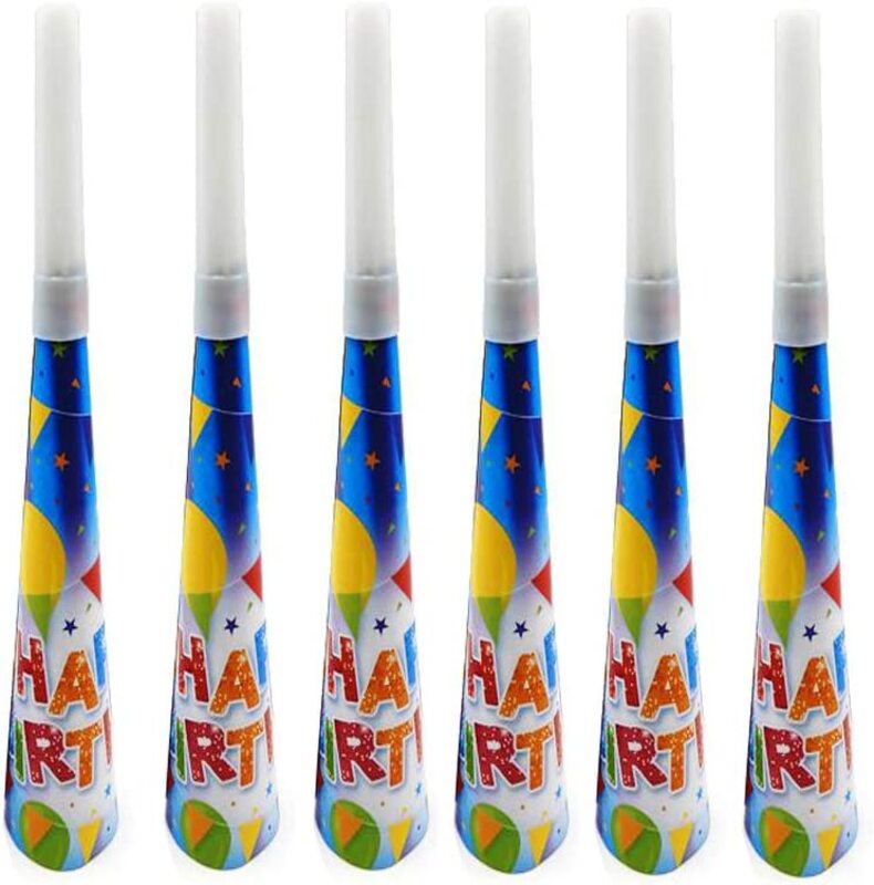 

Party Fun 7.5-Inch Happy Birthday Paper Horn, 6 Pieces, Multicolour