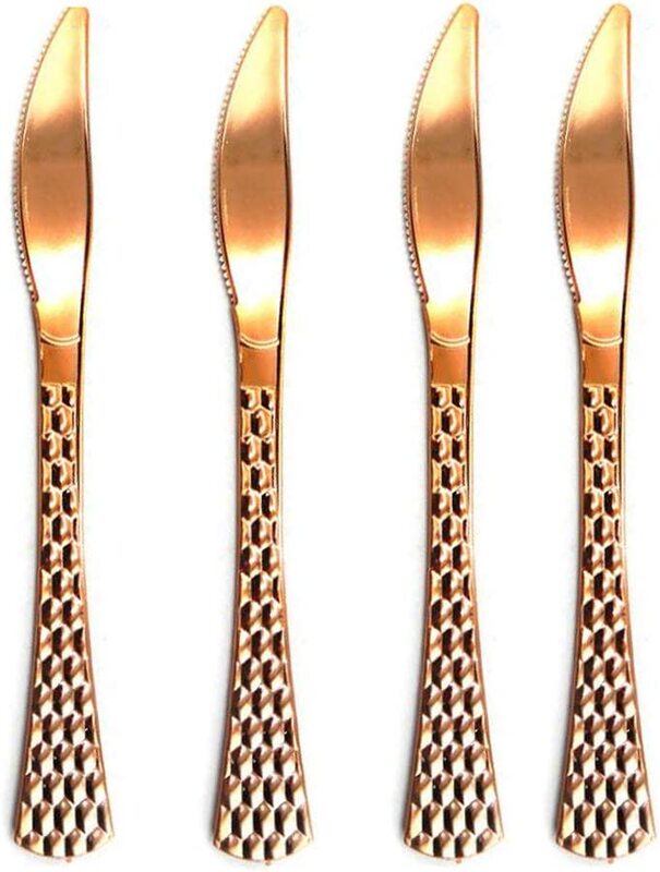 

20cm 10-Piece Party Fun Plastic Butter Knife Set, Copper