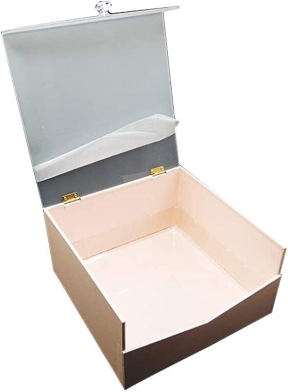 

Generic Beautiful Acrylic Gift Box for Any Occasion, 23 x 23 x 12cm, Pink