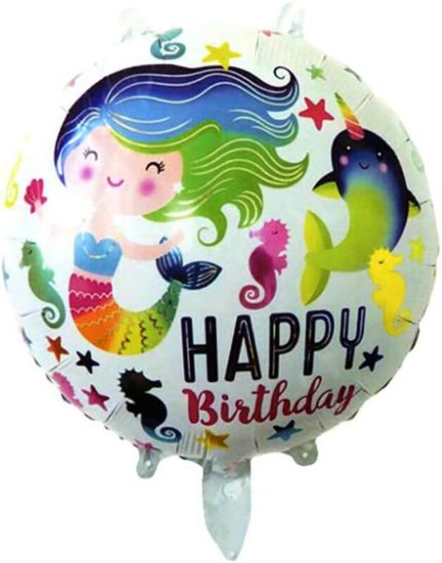 

Happy Birthday Helium Foil Membrane Balloons, 18 Inch, Ages 3+, White