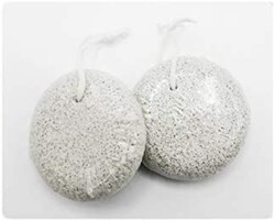 Round Pumice Stone Exfoliating Pedicure Tool, Off White