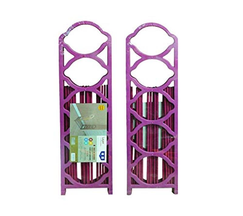

Stackable 5-Section Shoe Rack, Purple