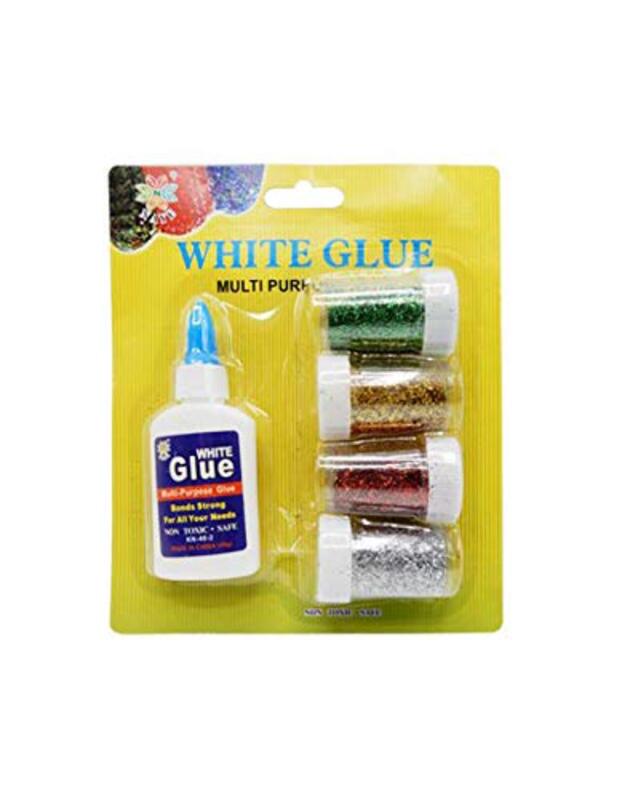 

Multi-Purpose White Glue with Glitters, Multicolour
