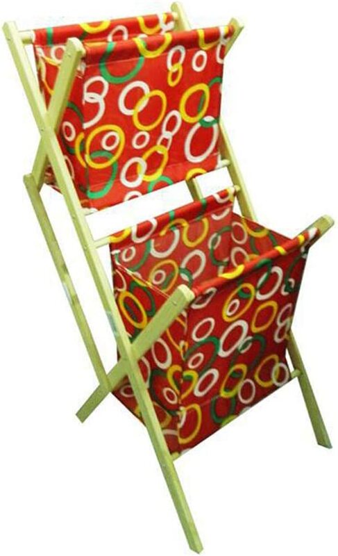 

Beautiful Fabric & Wooden Magazine Rack, Red