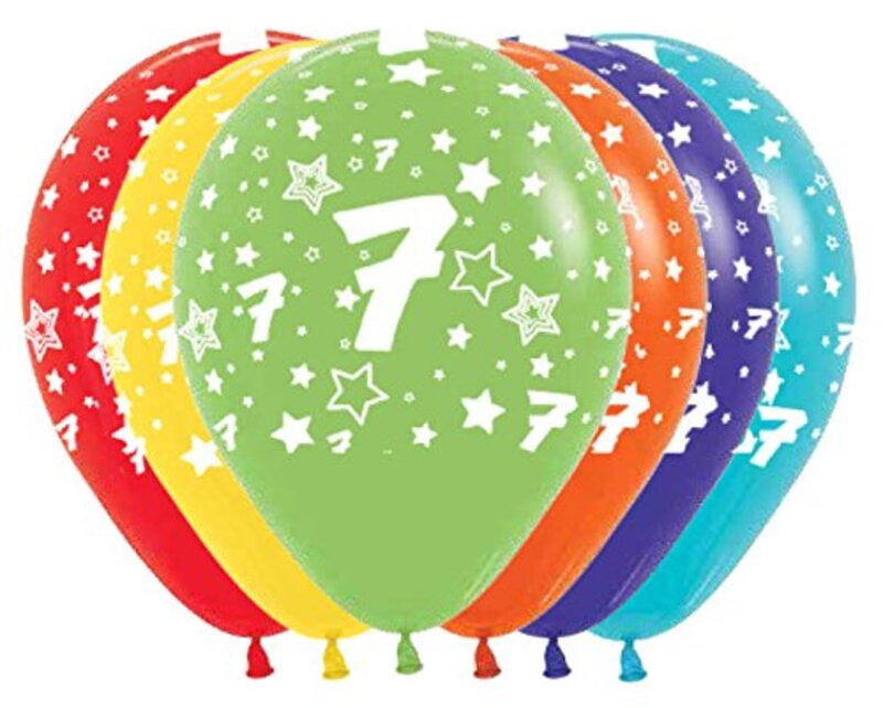

Sempertex 12-Inch Number '7' Round Balloons Set, 50-Piece, Assorted Colours