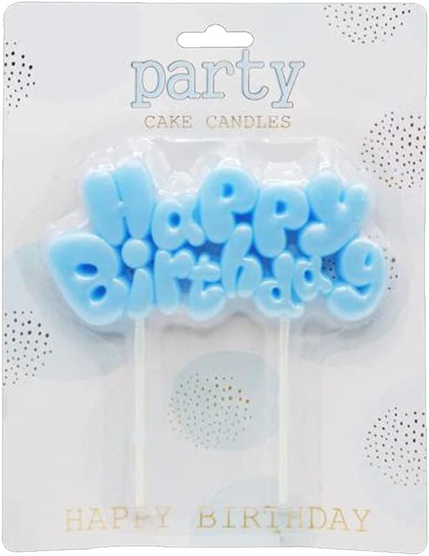 

Happy Birthday Party Cake Candles, Blue