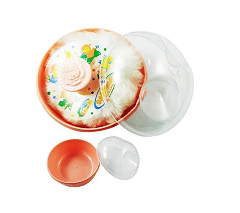 

Body Powder-Puff with Container & Lid for Babies, Orange/Clear