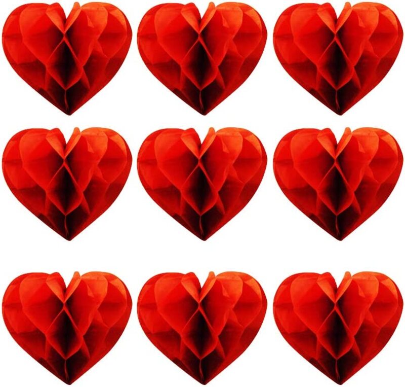 

Beautiful & Attractive Heart Shaped Decoration Ball, 12 Piece, Red