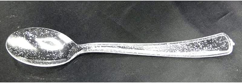 

20-Pieces Beautiful Disposable Transparent Plastic Fork, Silver