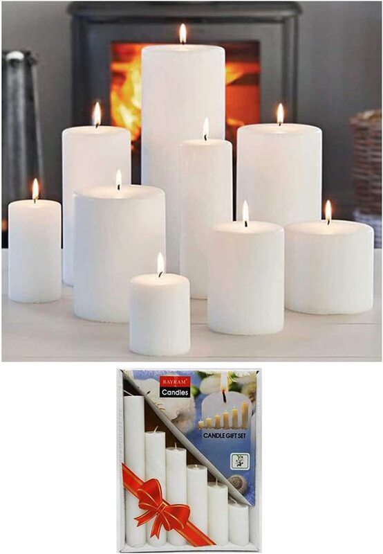 

Beautiful Pillar Candle, 6 Piece, White