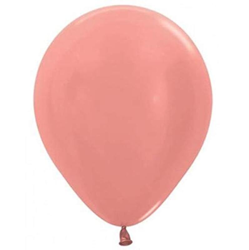

5-Inch Round Pearl Latex Balloon, Rose Gold, 50-Piece, Ages 3+