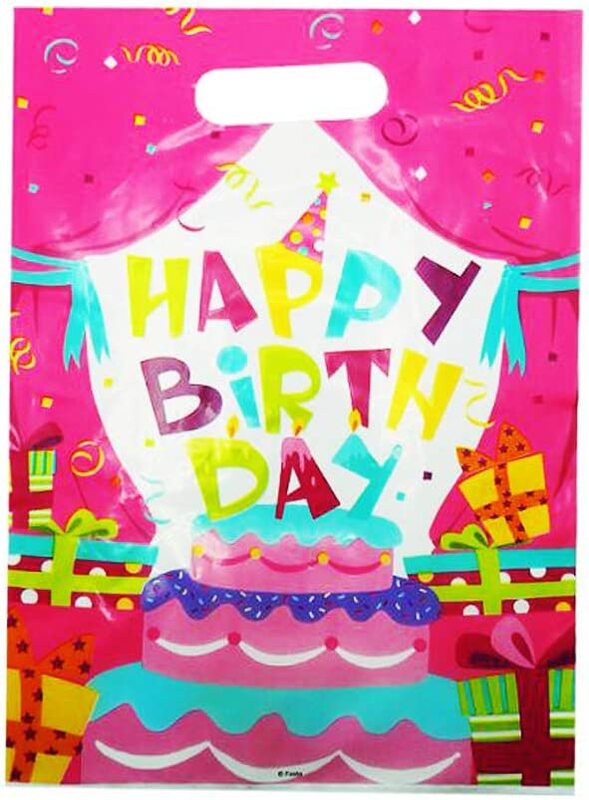 

Party Fun PE Loot Plastic Gift Bags, 6.5x9cm, 10 Pieces, Multicolour