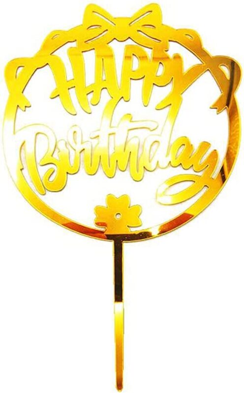 

Generic Happy Birthday Round Lovely Design Cake Topper, 12 Pieces, All Ages