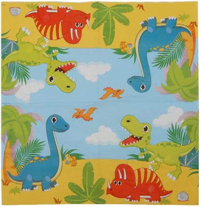 

Party Fun Dinosaur Printed 2 ply Napkins for Any Parties, 12 Pieces, Multicolour