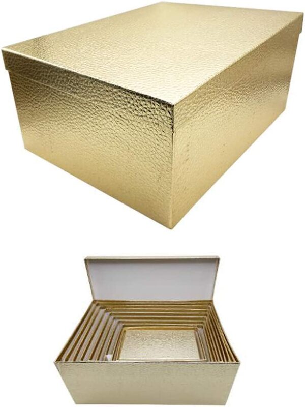 

Beautiful Rectangular Shaped Gift Box Set, 10 Pieces, 37 x 29 x 16.5cm, Gold