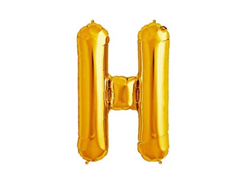 

Beautiful Alphabet H Foil Balloon, 40-Inch, Gold