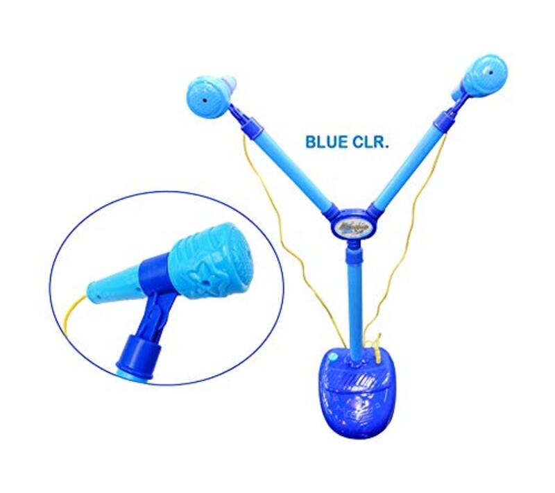 

Karaoke Dual Microphones with Adjustable Stand, Blue, Ages 3+