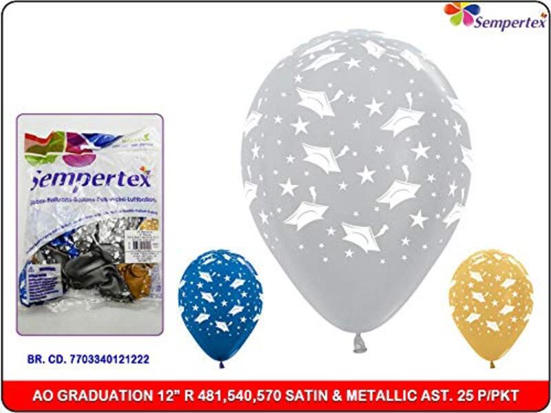 

Sempertex 12-Inch Round Satin & Metallic Latex Balloons, 25-Piece, Assorted Colours