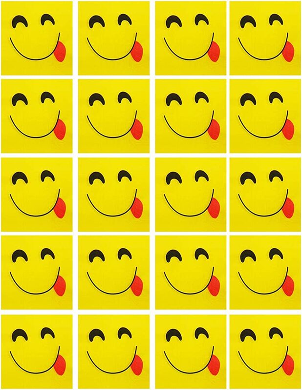 

Party Fun Smile Printed Napkins, 20 Pieces, All Ages, Yellow